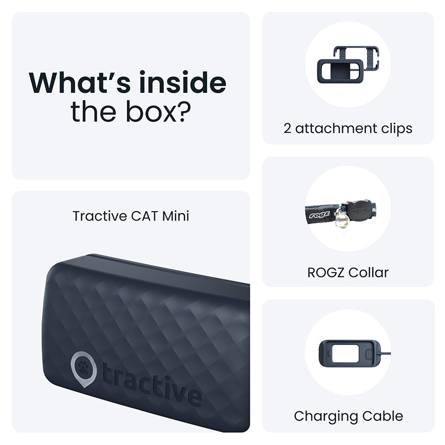 Tractive GPS Cat Mini Tracker & Activity Monitor for Cats – Black