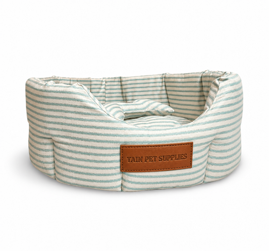TAIN PET SUPPLIES Luxury Dog Bed Mint Stripe